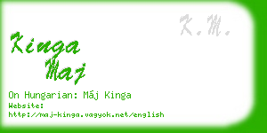 kinga maj business card